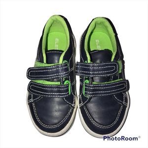 ELEMENTS navy neon green Velcro shoes sneakers size 8 m toddler